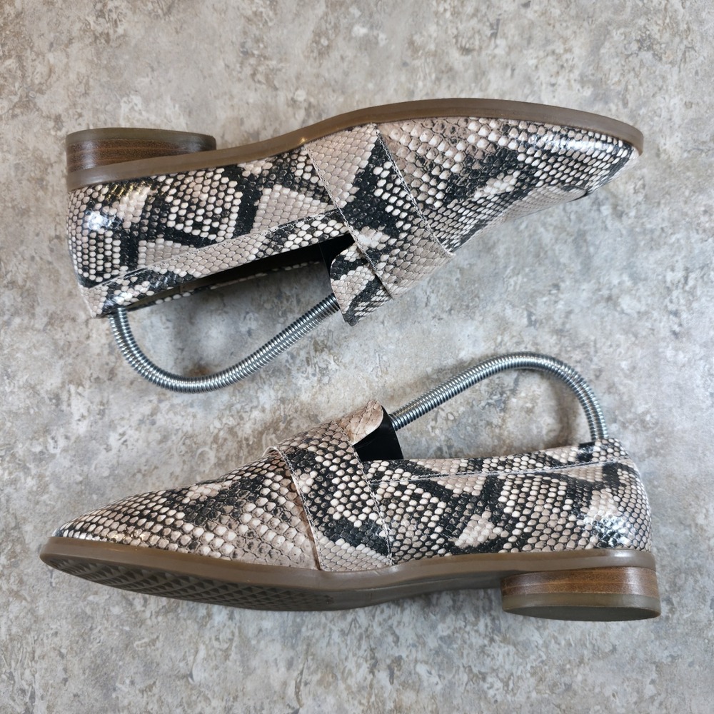 Aerosoles Shoes Loafers Slip On Flats Womens 8.5 Snakeskin Print Leather - Picture 5 of 10